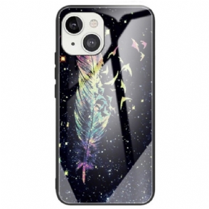 Hoesje voor iPhone 14 Veren Gehard Glas