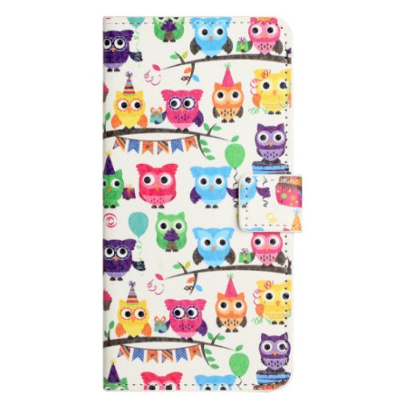 Leren Hoesje voor iPhone 14 Uil Stam