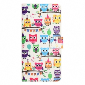 Leren Hoesje voor iPhone 14 Uil Stam