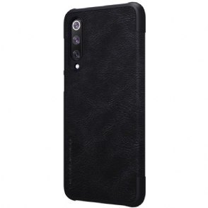 Leren Hoesje voor Xiaomi Mi 9 SE Bescherming Nillkin Qin Leren Cover - Zwart