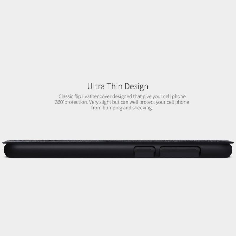 Leren Hoesje voor Xiaomi Mi 9 SE Bescherming Nillkin Qin Leren Cover - Zwart