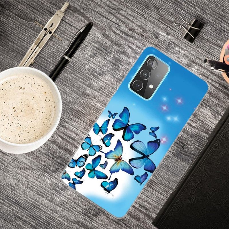 Hoesje voor Samsung Galaxy A32 5G Blauwe Vlinders