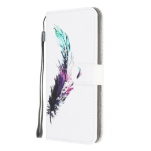 Folio-hoesje voor Samsung Galaxy M12 / A12 Met Ketting Veer Met Koord