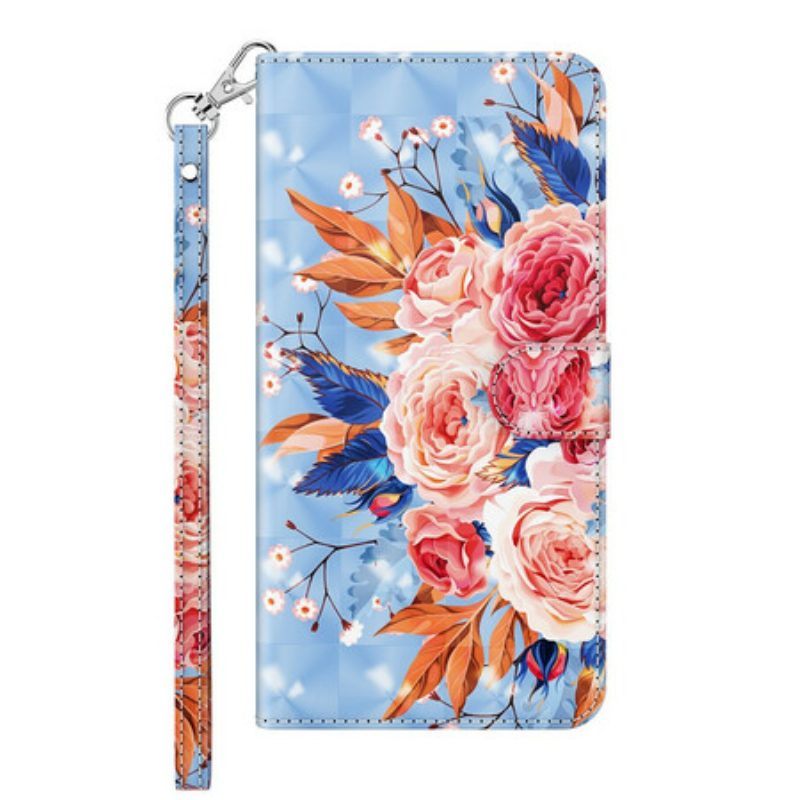 Folio-hoesje voor Samsung Galaxy M12 / A12 Romantische Lichtspot Met Lanyard