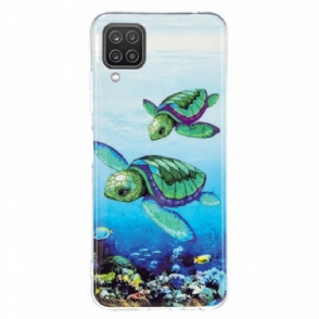 Hoesje voor Samsung Galaxy M12 / A12 Fluorescerende Schildpadden