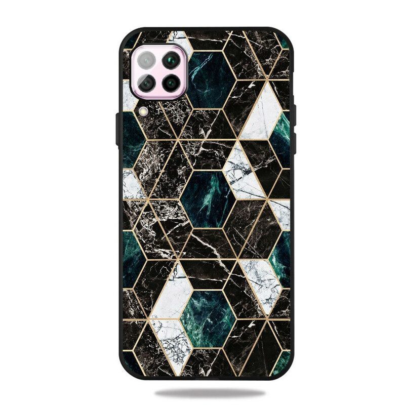 Hoesje voor Samsung Galaxy M12 / A12 Kleurrijk Geometrie Marmer