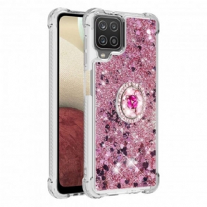 Hoesje voor Samsung Galaxy M12 / A12 Pailletten Met Ringsteun