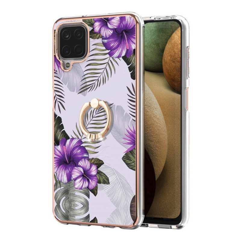 Hoesje voor Samsung Galaxy M12 / A12 Ringbeugel Bloemen