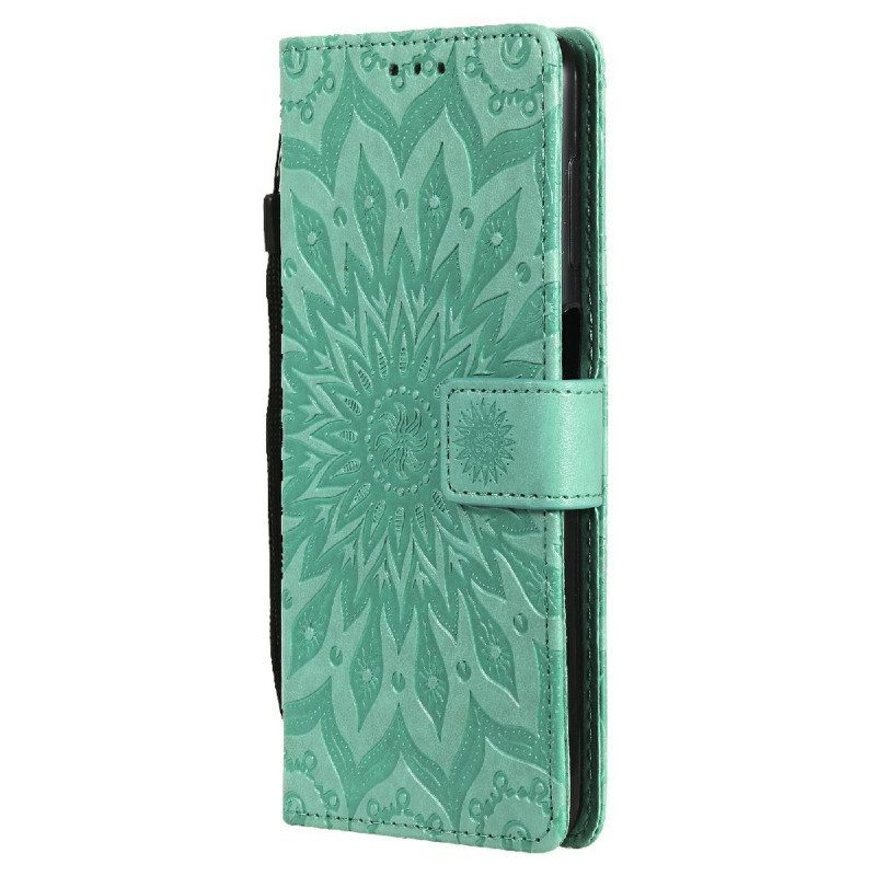 Leren Hoesje voor Samsung Galaxy M12 / A12 Zonnebloem