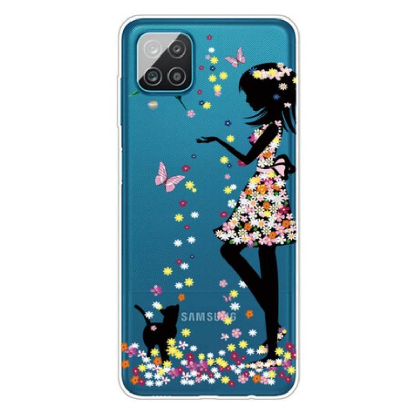 Telefoonhoesje voor Samsung Galaxy M12 / A12 Mooi Bloemhoofd