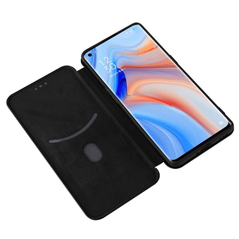 Folio-hoesje voor Oppo Find X3 Lite Kunstleer In Koolstofvezelstijl