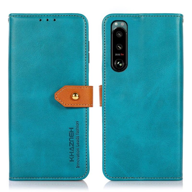 Flip Case voor Sony Xperia 5 III Khazneh Tweekleurig Kunstleer