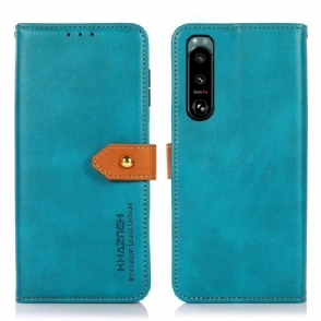 Flip Case voor Sony Xperia 5 III Khazneh Tweekleurig Kunstleer