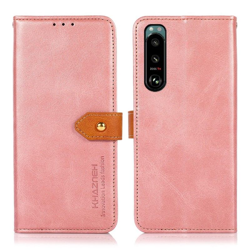 Flip Case voor Sony Xperia 5 III Khazneh Tweekleurig Kunstleer