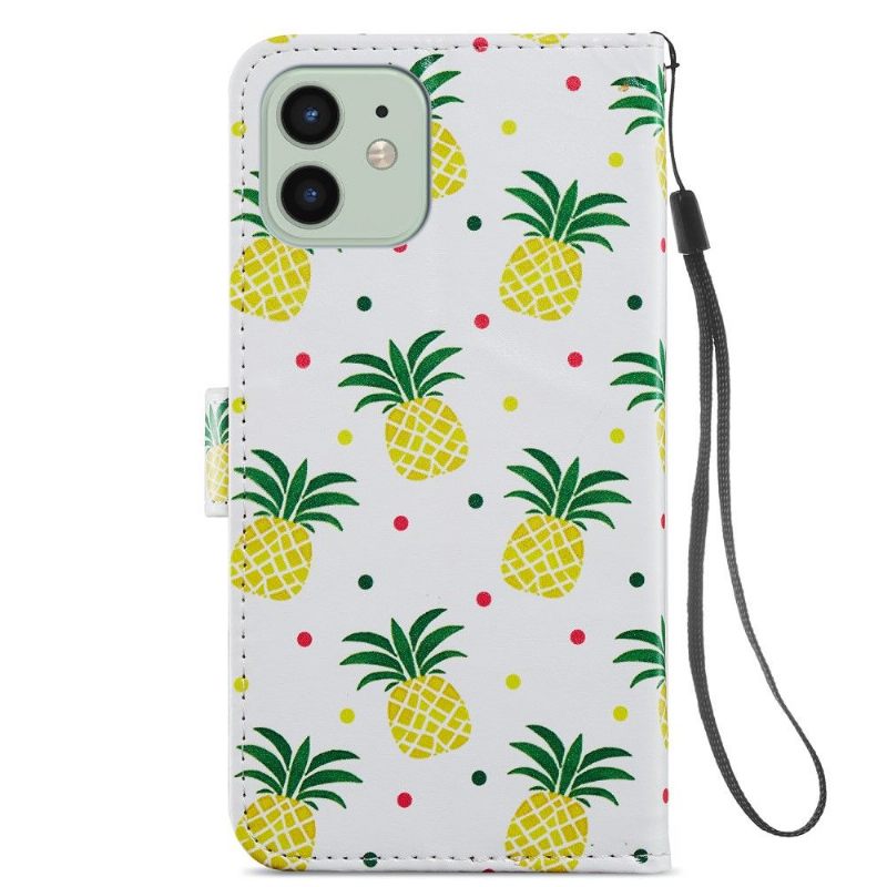 Folio-hoesje voor iPhone 12 / 12 Pro Ananas