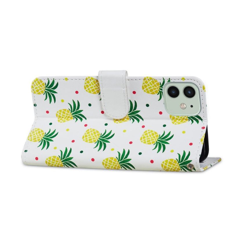 Folio-hoesje voor iPhone 12 / 12 Pro Ananas