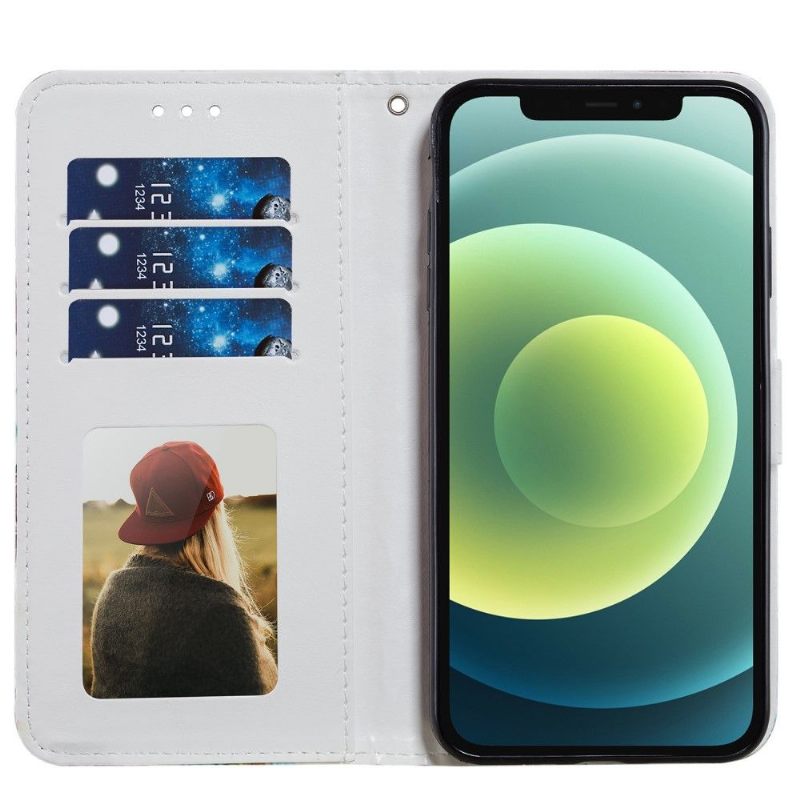 Folio-hoesje voor iPhone 12 / 12 Pro Anti-fall Marmeren Geometrie