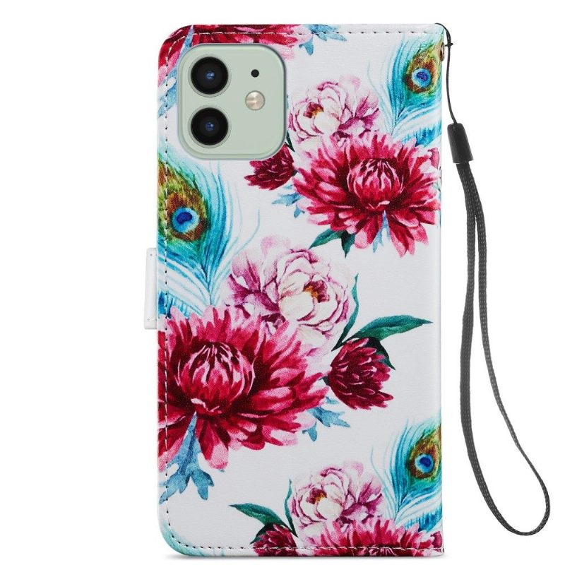 Folio-hoesje voor iPhone 12 / 12 Pro Pauwbloem