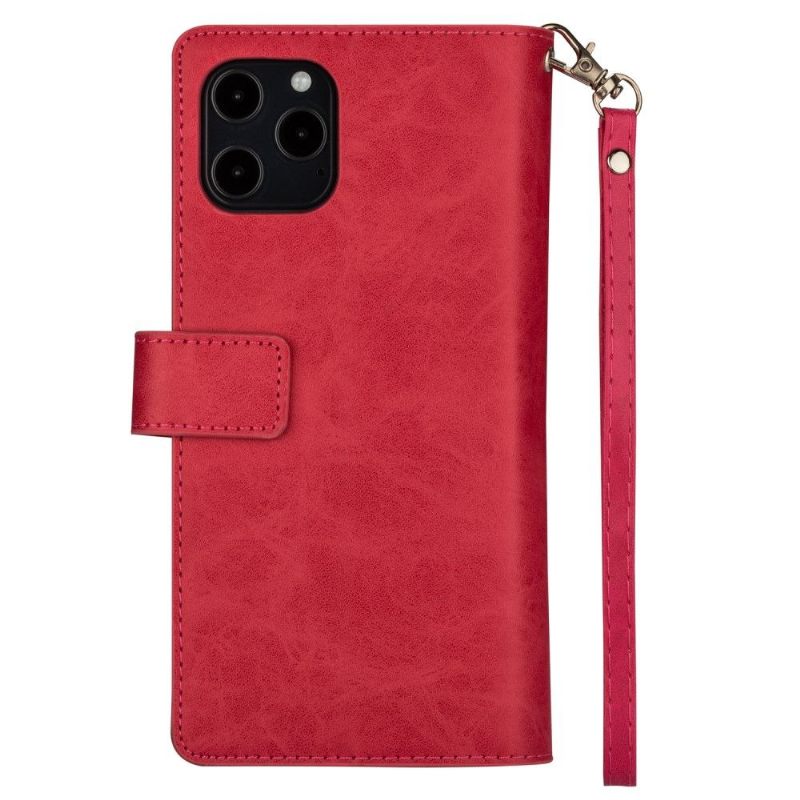 Folio-hoesje voor iPhone 12 / 12 Pro Portemonnee Met Ketting Kunstleer