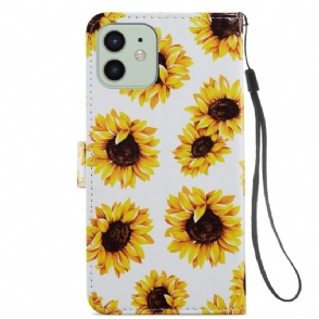 Folio-hoesje voor iPhone 12 / 12 Pro Zonnebloembloem