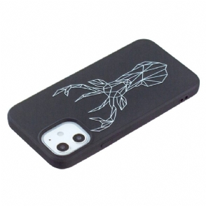 Hoesje voor iPhone 12 / 12 Pro Anti-fall Origami Hert