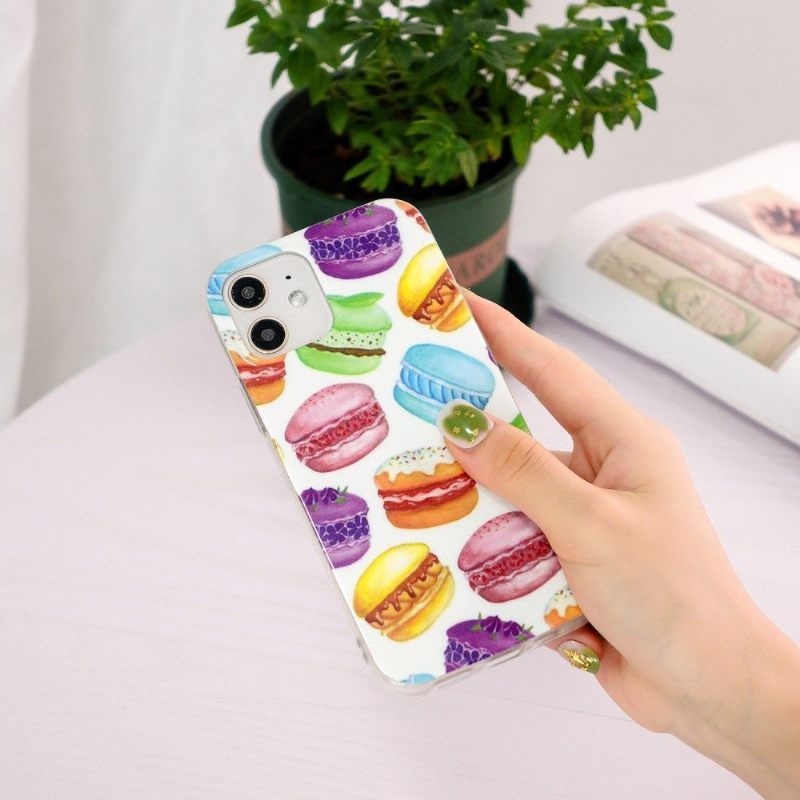 Hoesje voor iPhone 12 / 12 Pro Fluorescerende Macarons