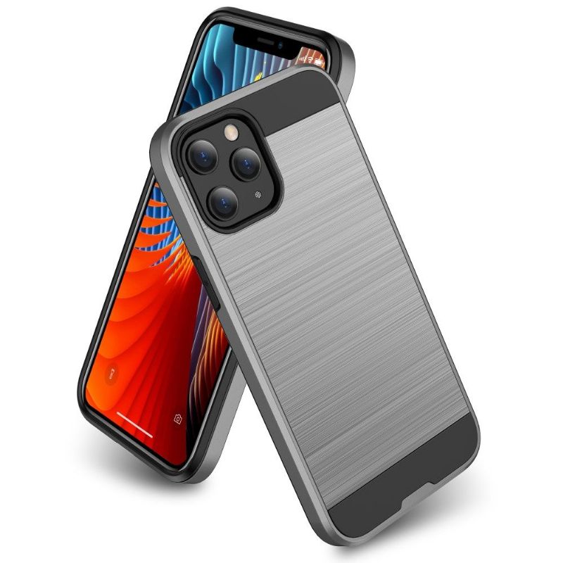 Hoesje voor iPhone 12 / 12 Pro Geborsteld Metaaleffect