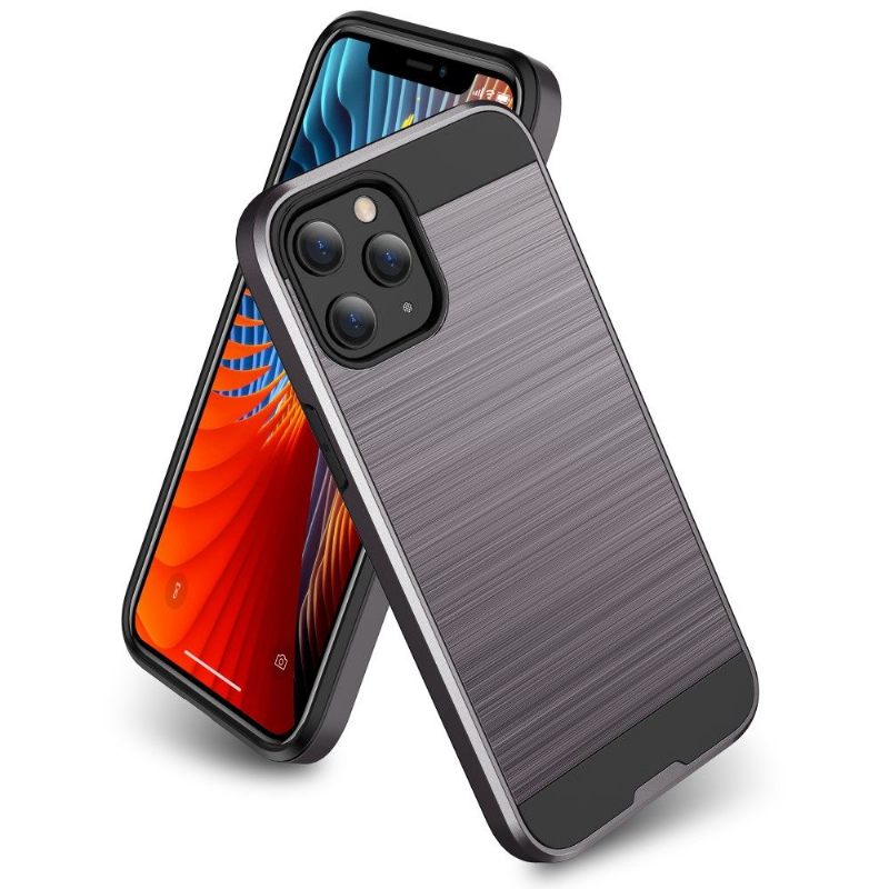 Hoesje voor iPhone 12 / 12 Pro Geborsteld Metaaleffect