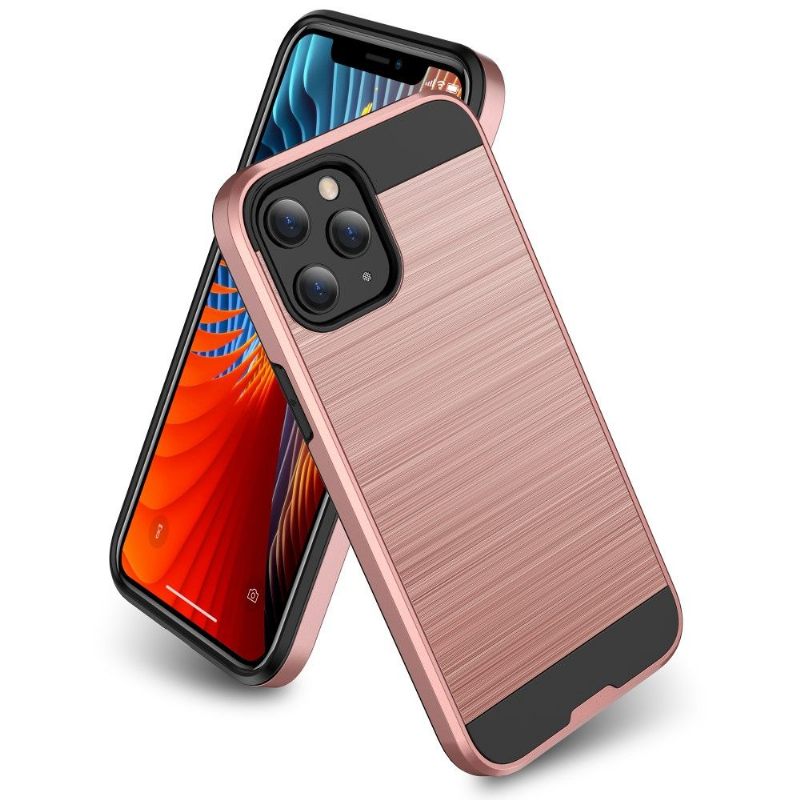 Hoesje voor iPhone 12 / 12 Pro Geborsteld Metaaleffect