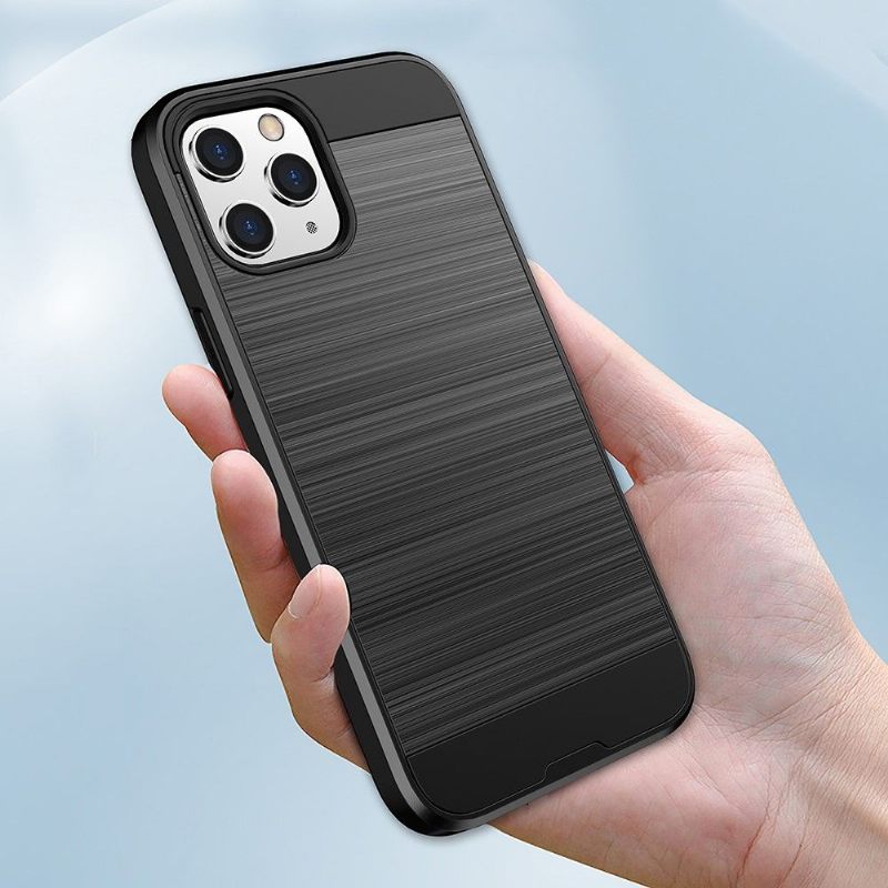 Hoesje voor iPhone 12 / 12 Pro Geborsteld Metaaleffect