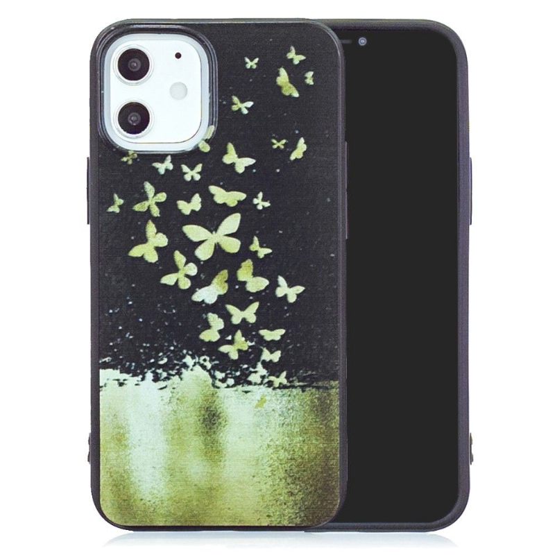 Hoesje voor iPhone 12 / 12 Pro Gouden Vlinders