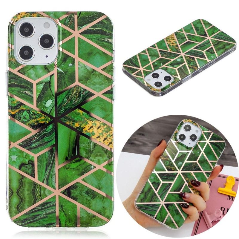 Hoesje voor iPhone 12 / 12 Pro Smaragdgroene Geometrie