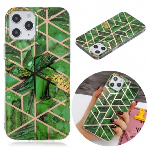 Hoesje voor iPhone 12 / 12 Pro Smaragdgroene Geometrie