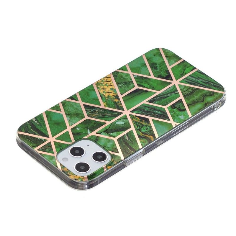 Hoesje voor iPhone 12 / 12 Pro Smaragdgroene Geometrie