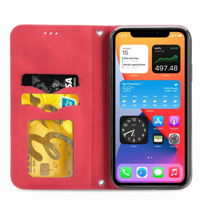 Folio-hoesje voor iPhone XR Anti-fall Zakelijk Retro