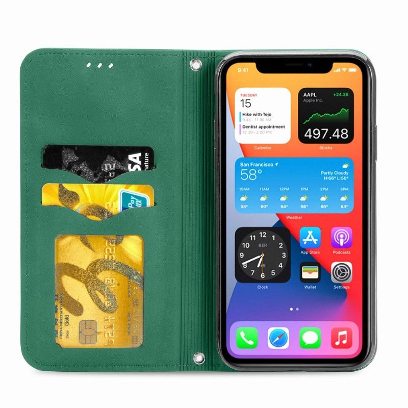 Folio-hoesje voor iPhone XR Anti-fall Zakelijk Retro