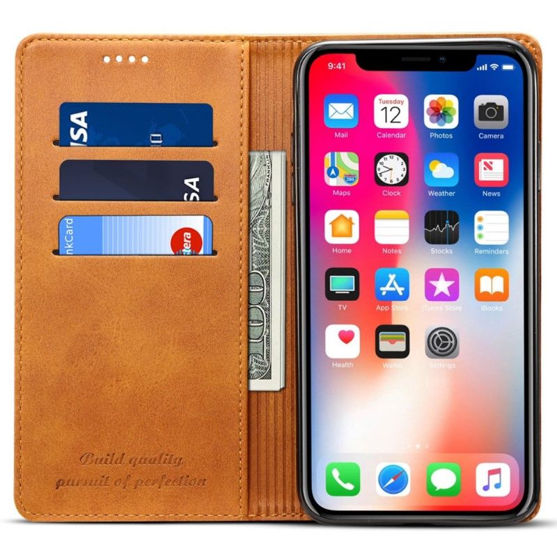 Folio-hoesje voor iPhone XR Flip-stijl Leer