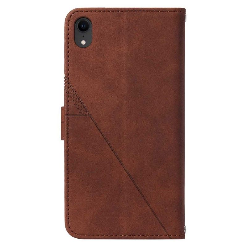 Folio-hoesje voor iPhone XR Geometrisch Ontwerp Leereffect