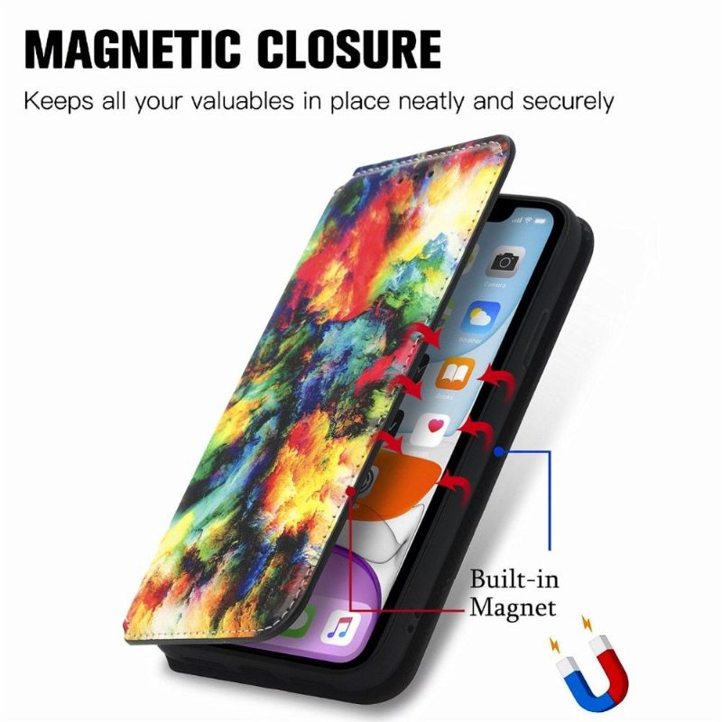 Folio-hoesje voor iPhone XR Iriserende Wolk