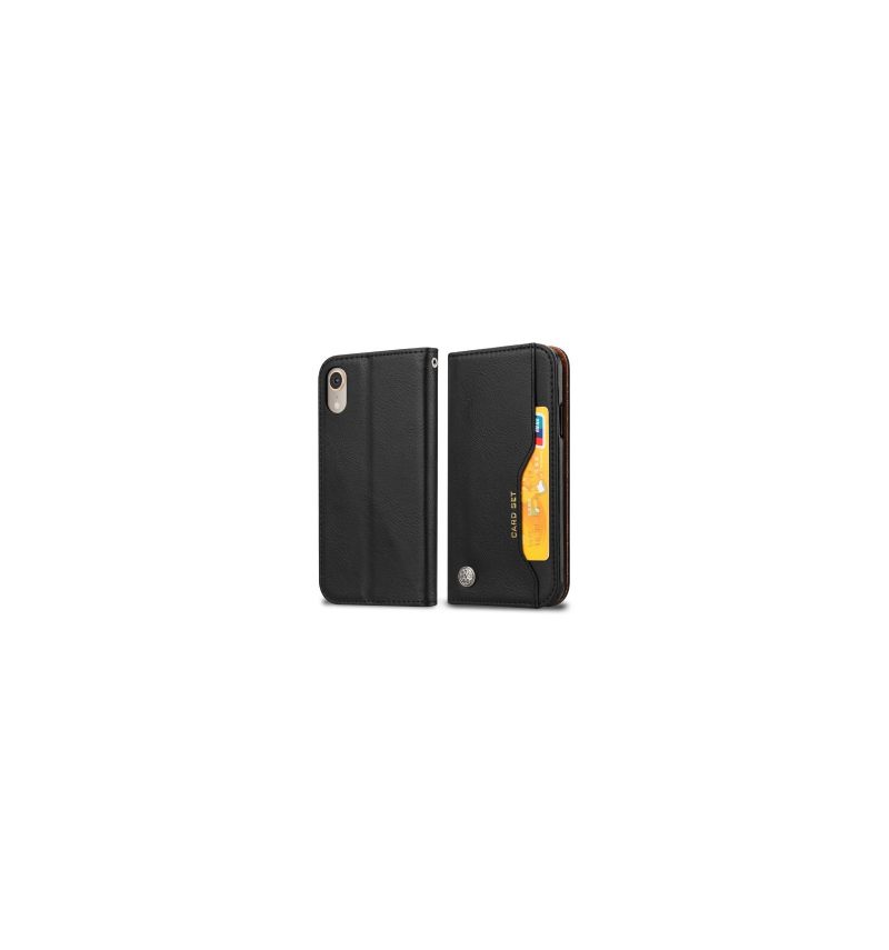 Folio-hoesje voor iPhone XR Leren Stand Case