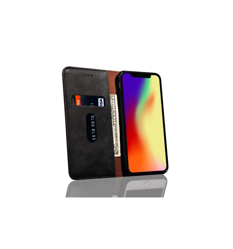 Folio-hoesje voor iPhone XR Retro Smart Card-houder