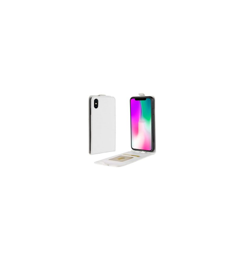 Leren Hoesje voor iPhone XR Folio-hoesje Verticaal Kunstleer