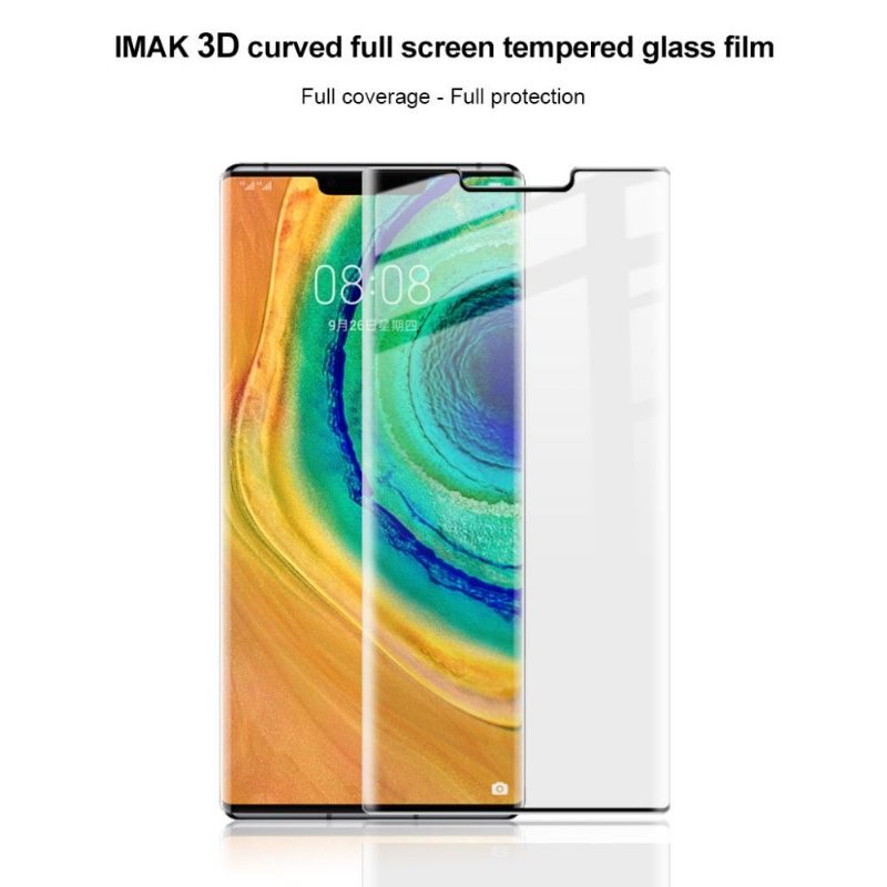 Huawei Mate 30 Pro - Schermbeschermer Van Gehard Glas Op Ware Grootte - Zwart