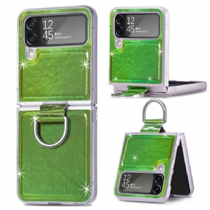 Hoesje voor Samsung Galaxy Z Flip 4 Folio-hoesje Elektrische Kleuren En Ring