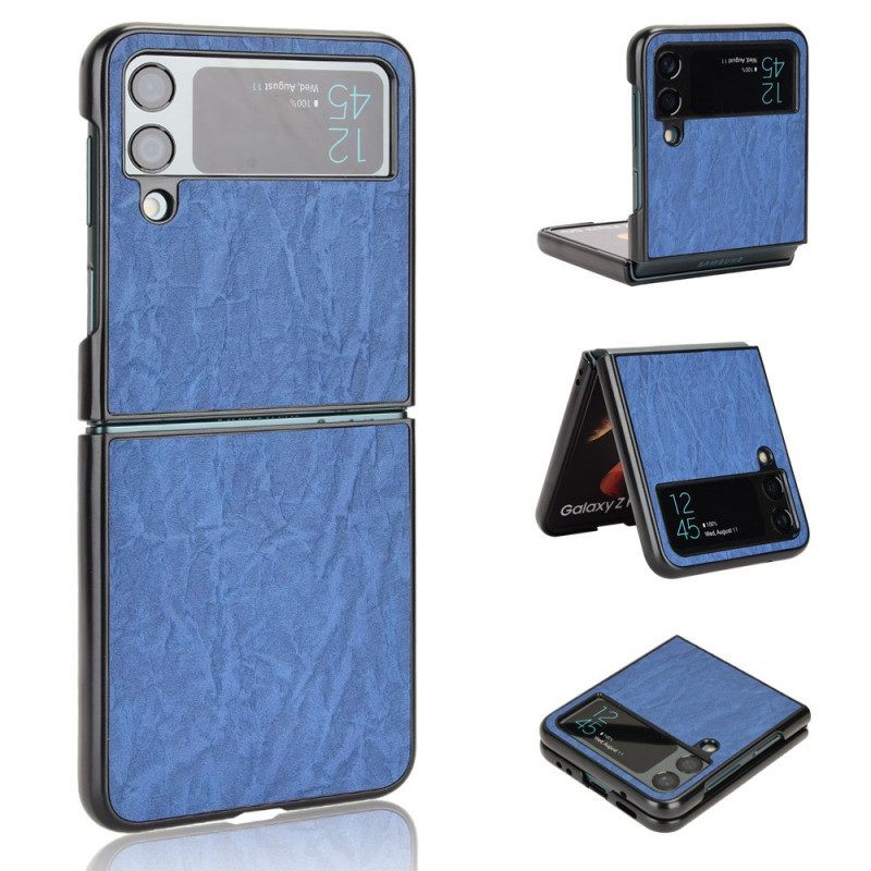 Hoesje voor Samsung Galaxy Z Flip 4 Folio-hoesje Leereffect Zachtheid