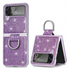 Hoesje voor Samsung Galaxy Z Flip 4 Folio-hoesje Pailletten En Ring