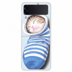 Telefoonhoesje voor Samsung Galaxy Z Flip 4 Folio-hoesje Slapend Katje