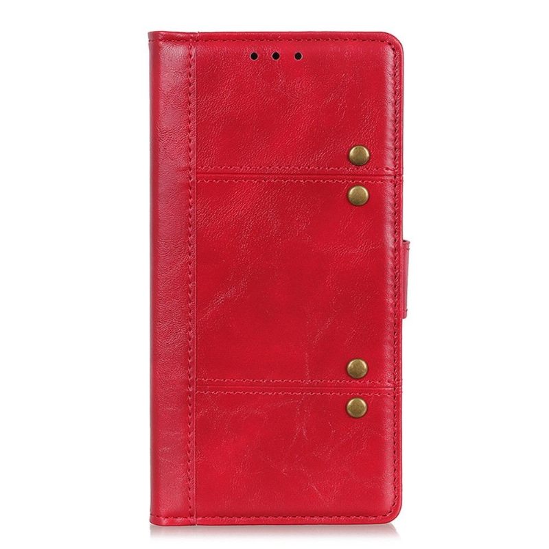 Case voor Sony Xperia 1 II Folio-hoesje Premium Met Klinknagels