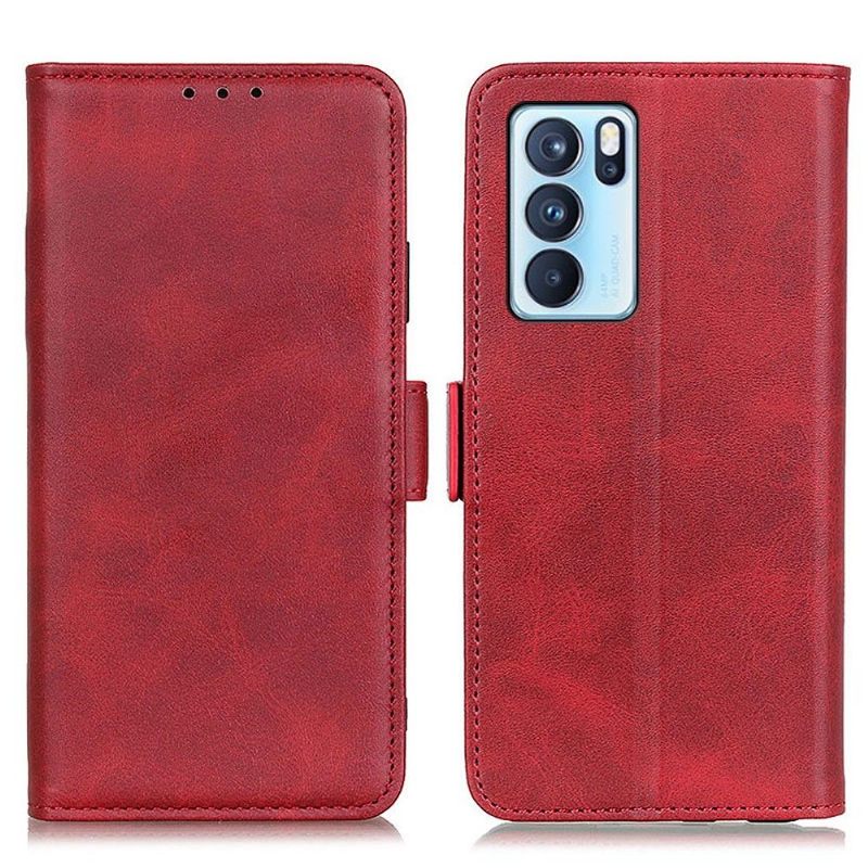 Cover voor Oppo Reno 6 Pro 5G Portemonnee Mat Kunstleer