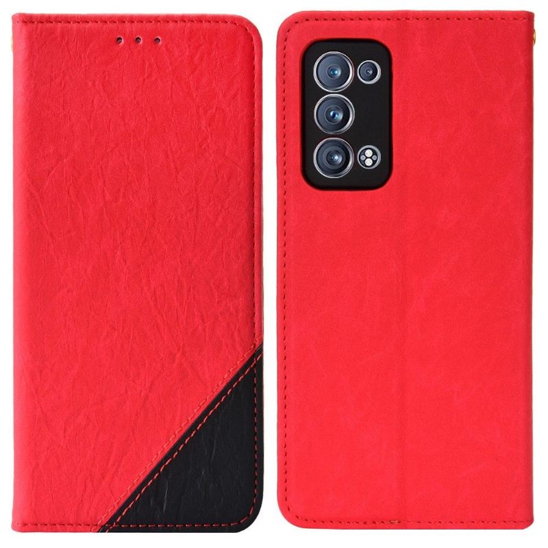 Folio-hoesje voor Oppo Reno 6 Pro 5G Retro Kunstleer